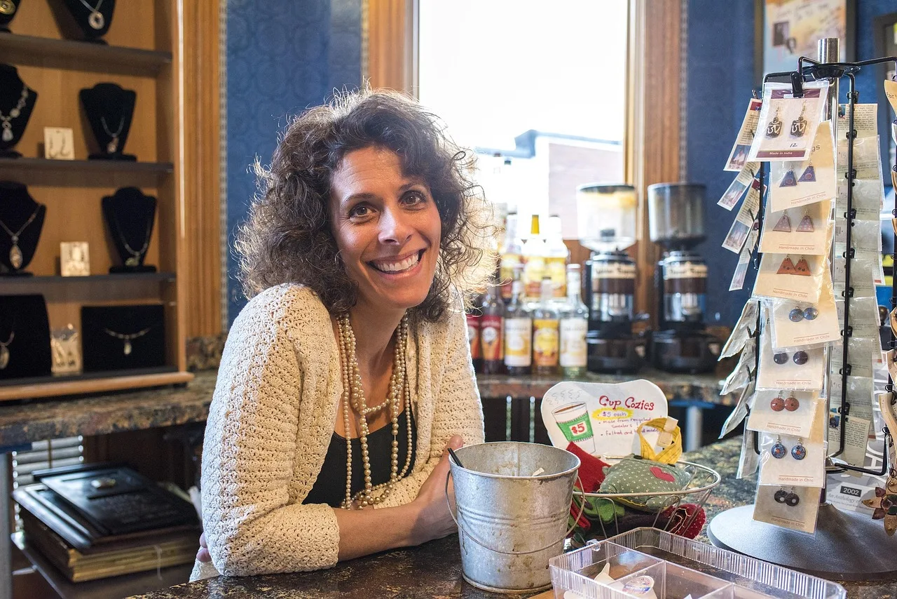 smiling woman, coffee shop, cafe, coffee, shop, caucasian, smiling, happy, female, woman, drink, people, indoors, adult, jewelry, casual, lifestyle, artsy, hipster, indie, unique, bohemian, colorful, coffee shop, coffee shop, coffee shop, coffee shop, coffee shop, cafe, hipster, hipster, unique, unique, unique. Coffee shop marketing: turning first visits into regulars