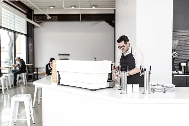 people, man, barista, coffeehouse, shop, bar, counter, cafe, barista, barista, barista, barista, barista, cafe. A coffee shop plan: questions each section should answer