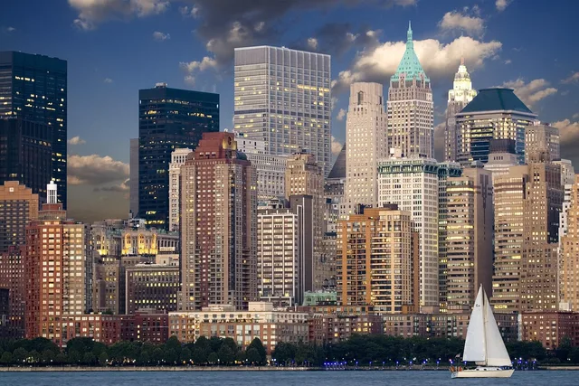 new york, skyline, manhattan, hudson, skyscraper, urban, new york city, city, ny, nyc, usa, panorama, united states, america, evening atmosphere, sailboat, landscape, new york, new york, new york, new york, new york. Opening a cafe in New York City, zoning, permits and lease clauses that decide the site