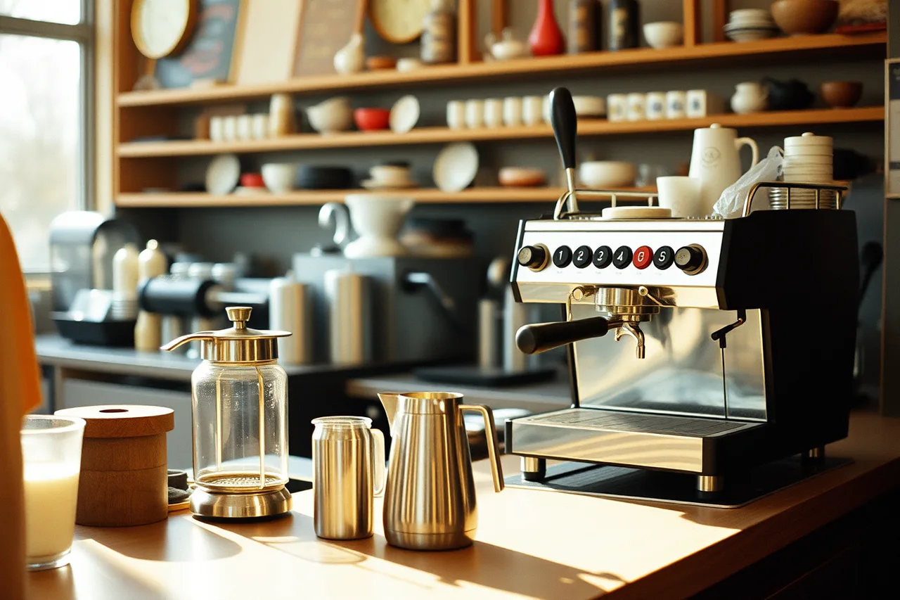 Barista steaming milk with a steam wand on an espresso machine (How a coffee shop hires and trains in 2027)